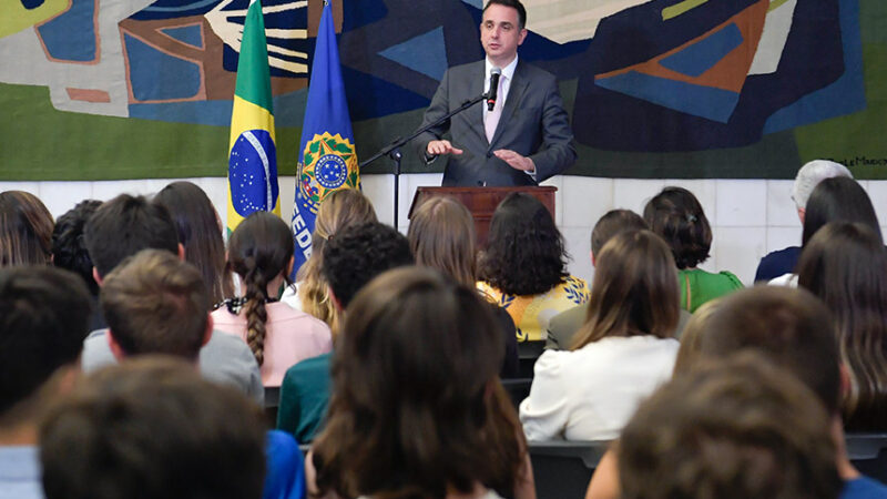 Pacheco recebe visita de estudantes do ensino médio de Campinas — Senado Notícias