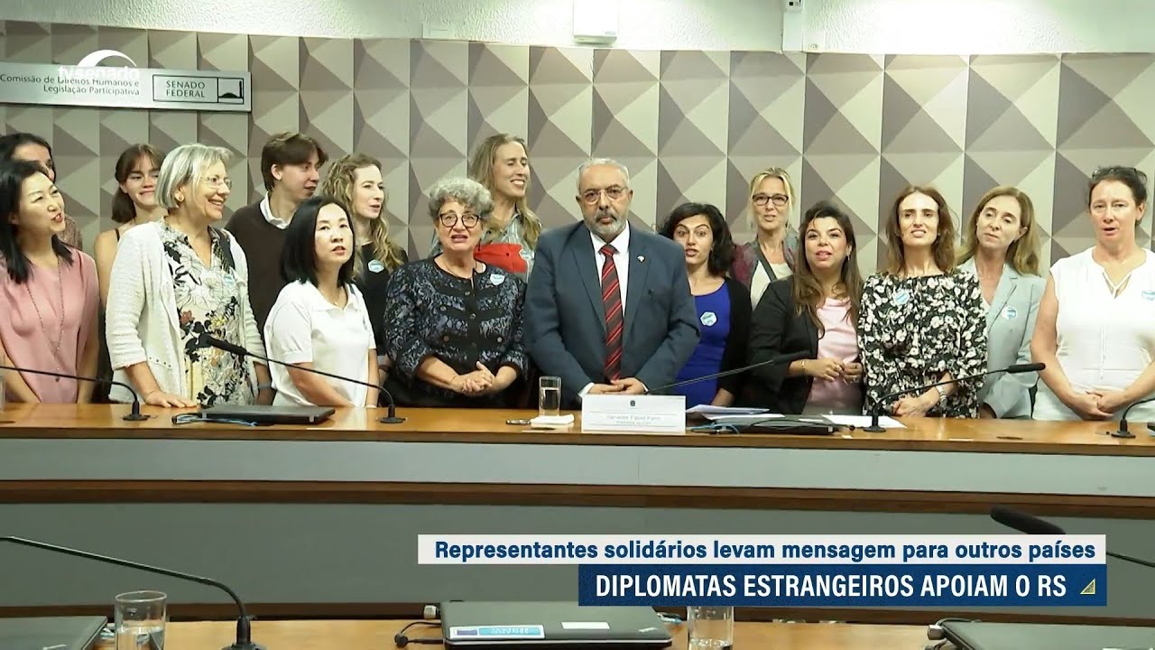 Diplomatas estrangeiros ouvem relato de Paim sobre catástrofe no RS — Senado Notícias