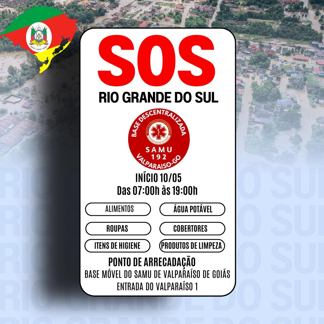 SAMU DE VALPARAÍSO CONTARÁ COM BASE MÓVEL PARA RECEBER DOAÇÕES PARA AJUDAR NA TRAGÉDIA NO RIO GRANDE DO SUL