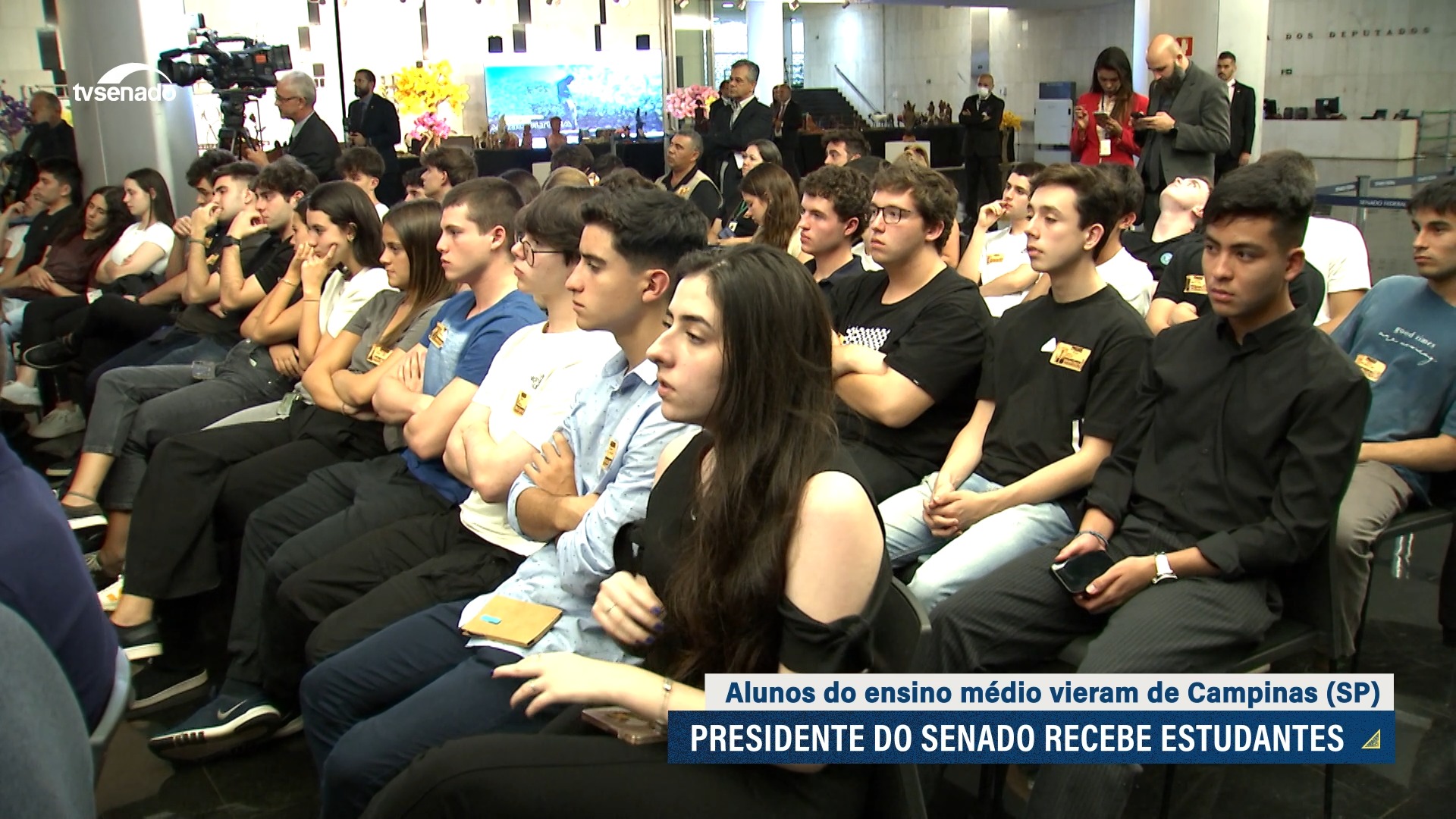 Vídeo: Pacheco explica funcionamento do Congresso a estudantes de Campinas