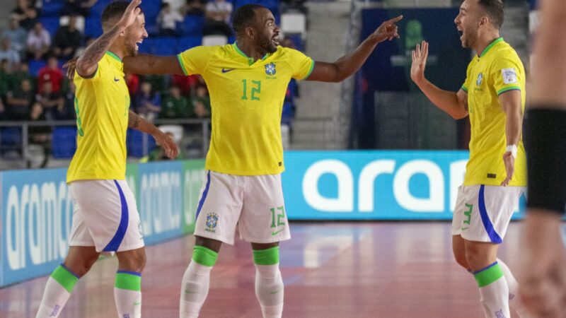 Futsal: Brasil fecha 1ª fase da Copa do Mundo com aproveitamento 100%