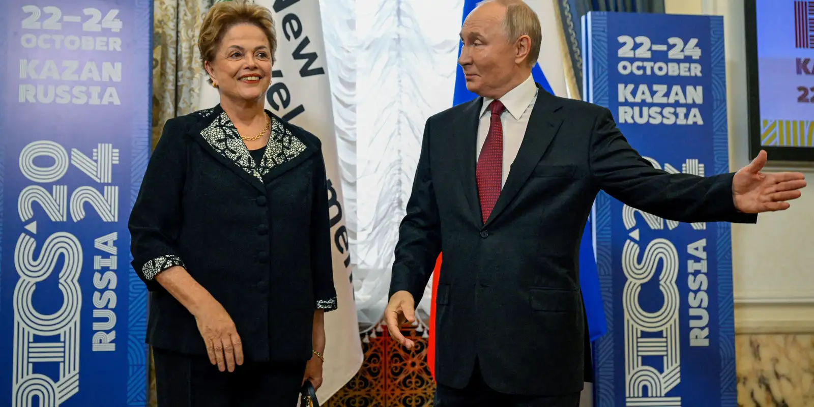 Putin oferece ao Brasil novo mandato no banco dos Brics com Dilma